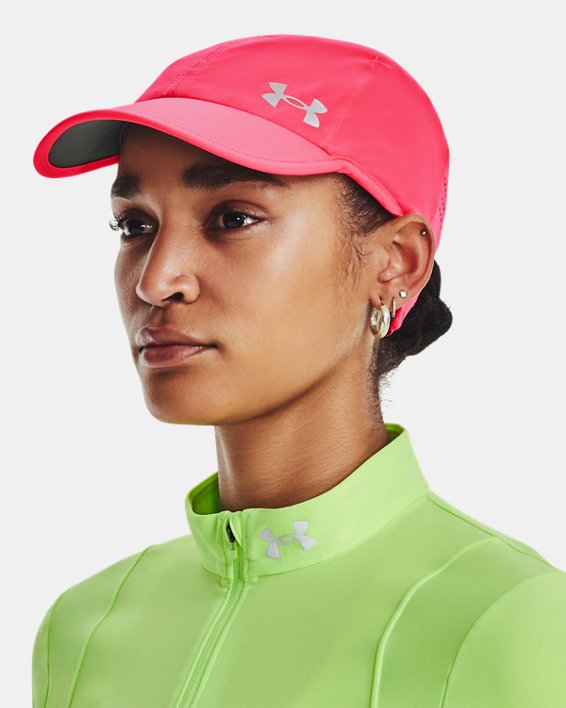 Women's UA Iso-Chill Launch Run Hat, Pink, pdpMainDesktop image number 2